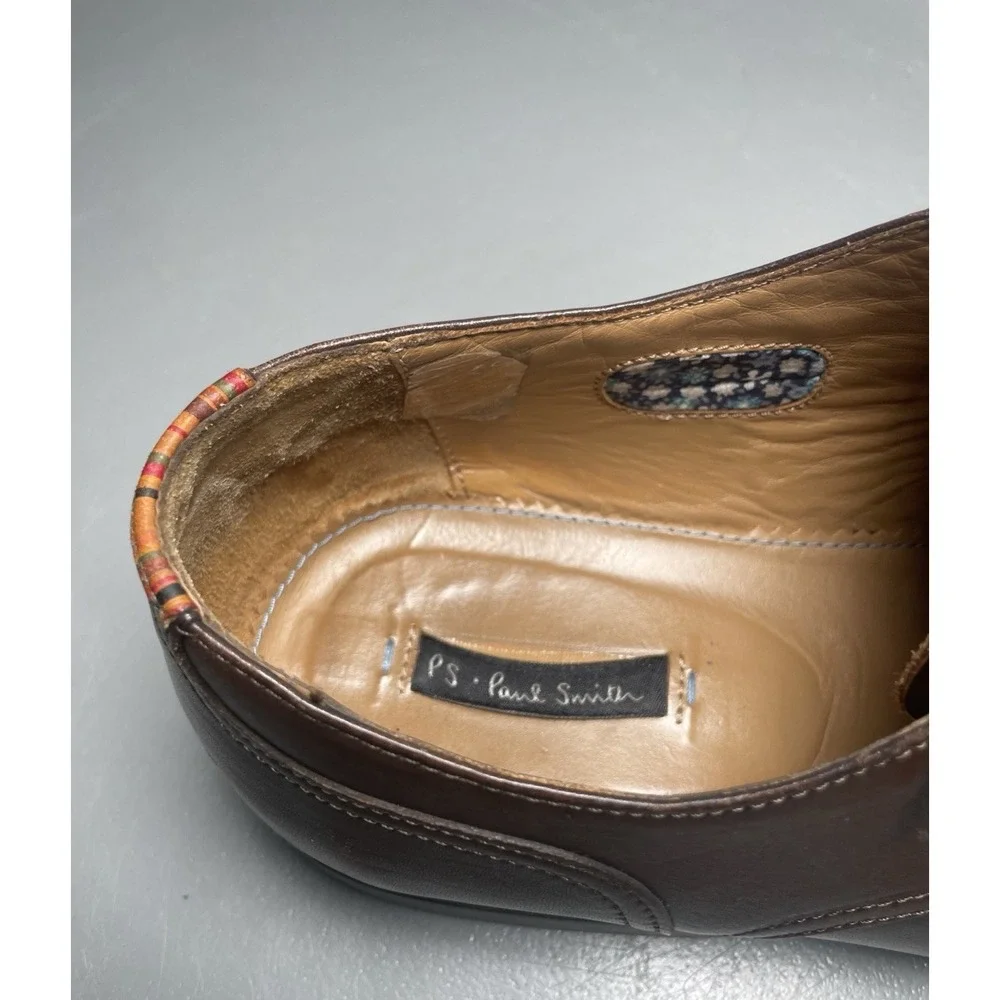 PS by Paul Smith Men's Brown Leather Cap-Toe Derby Dress Shoes US12 / EU 45